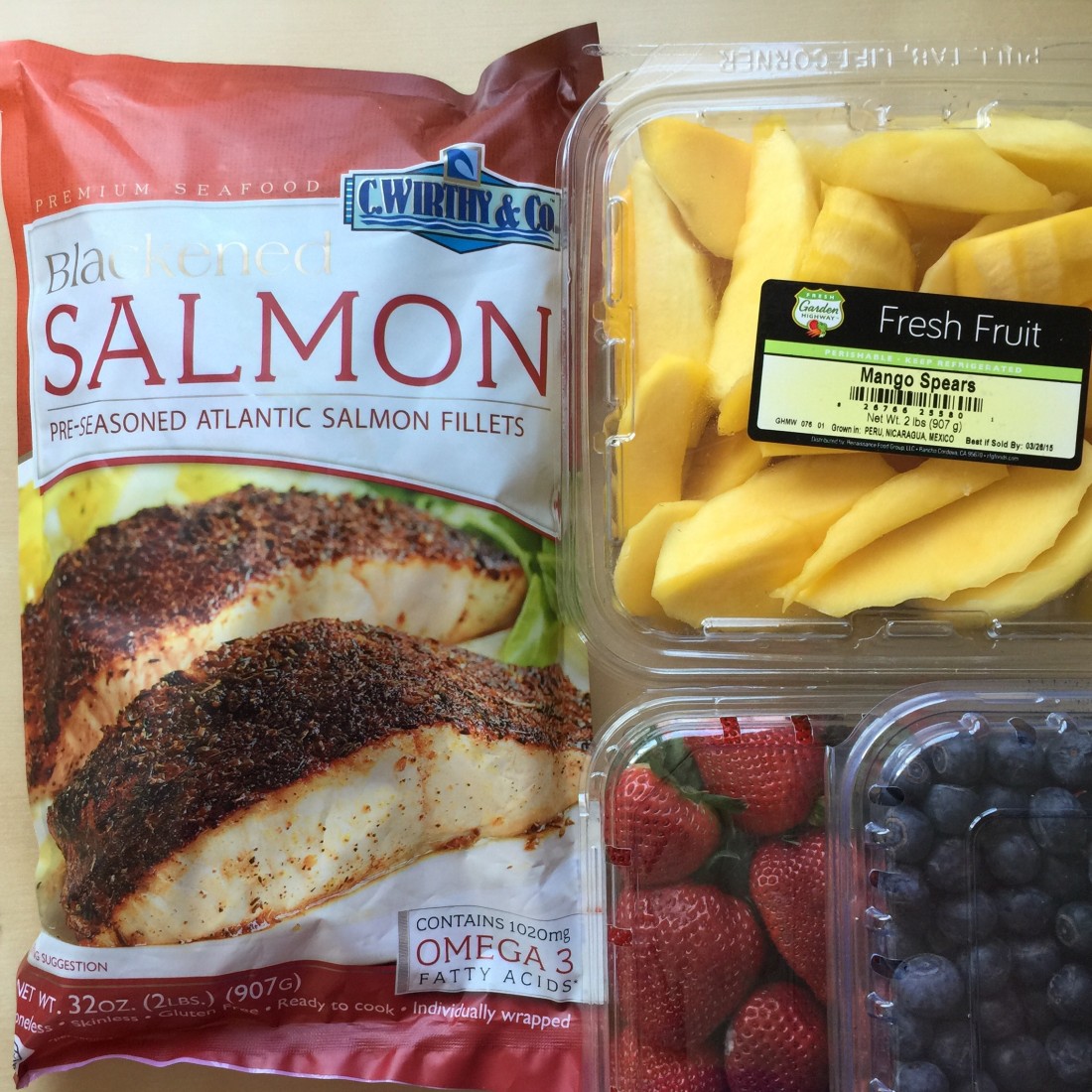 Sam's Club Seafood Blackened Salmon And Fruit Salsa! Roasted Beanz